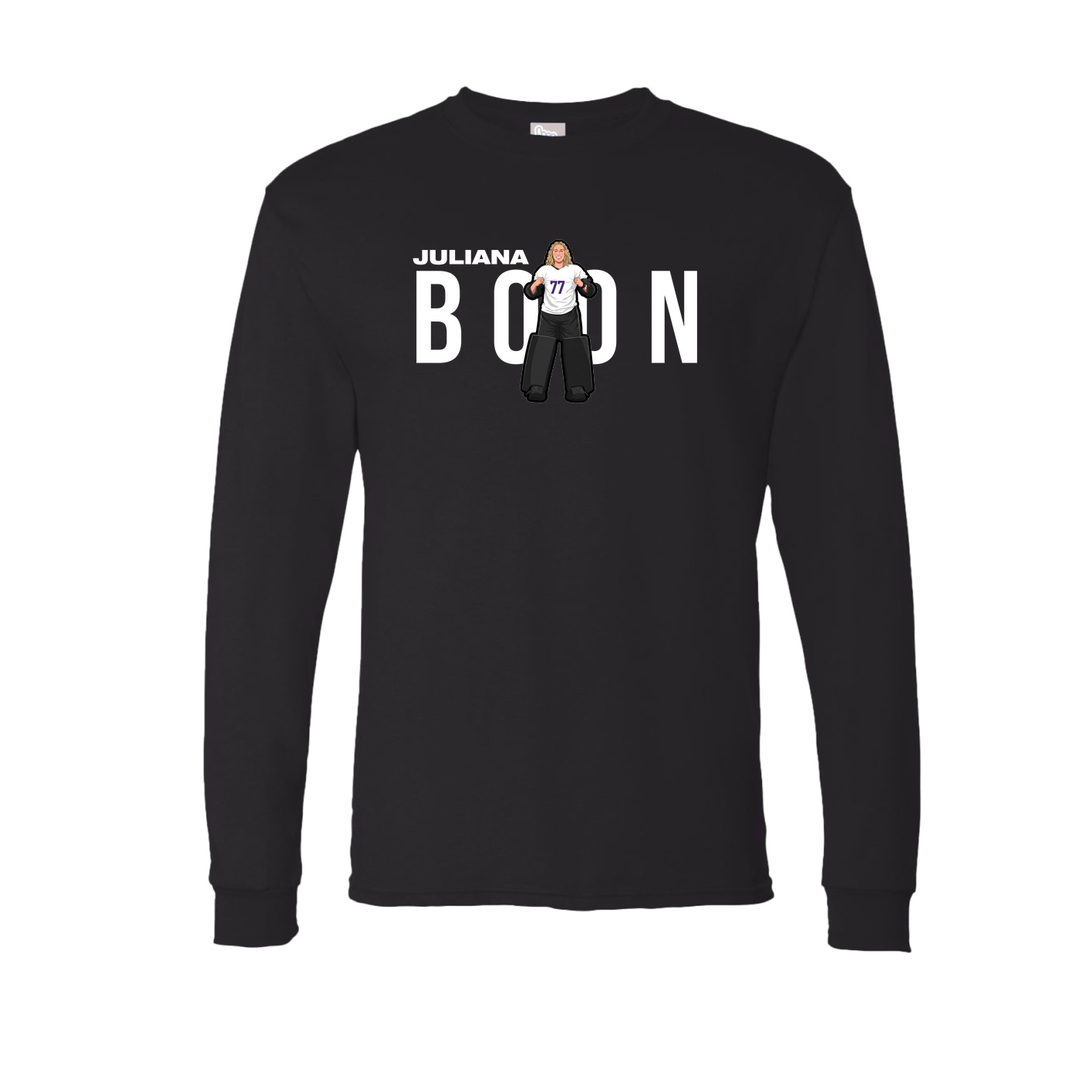 Long Sleeve Tee — Player Name in Black