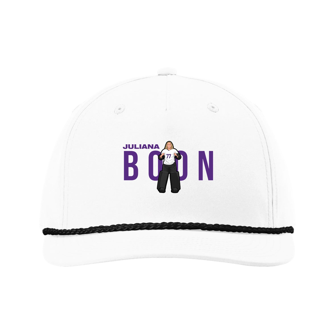 Five-Panel Classic Rope Cap — Player Name in White