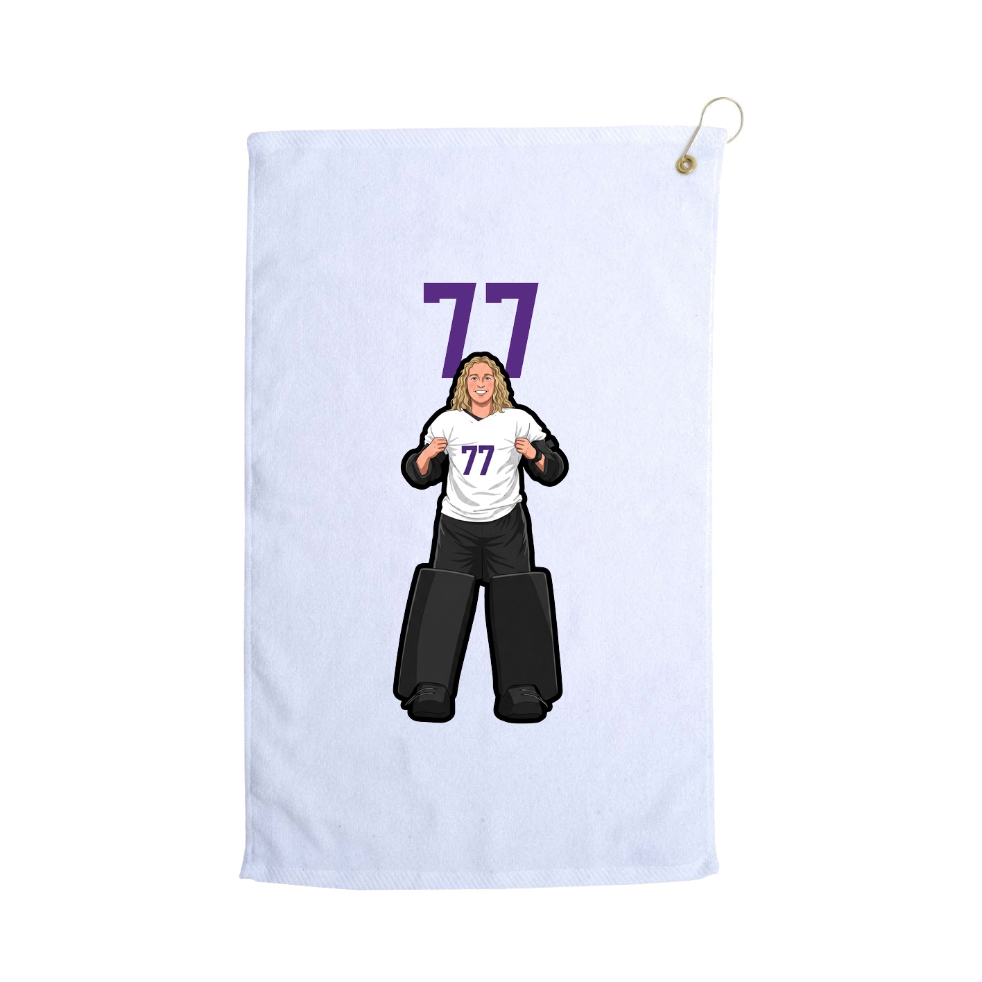 Golf Towel — Number Top in White