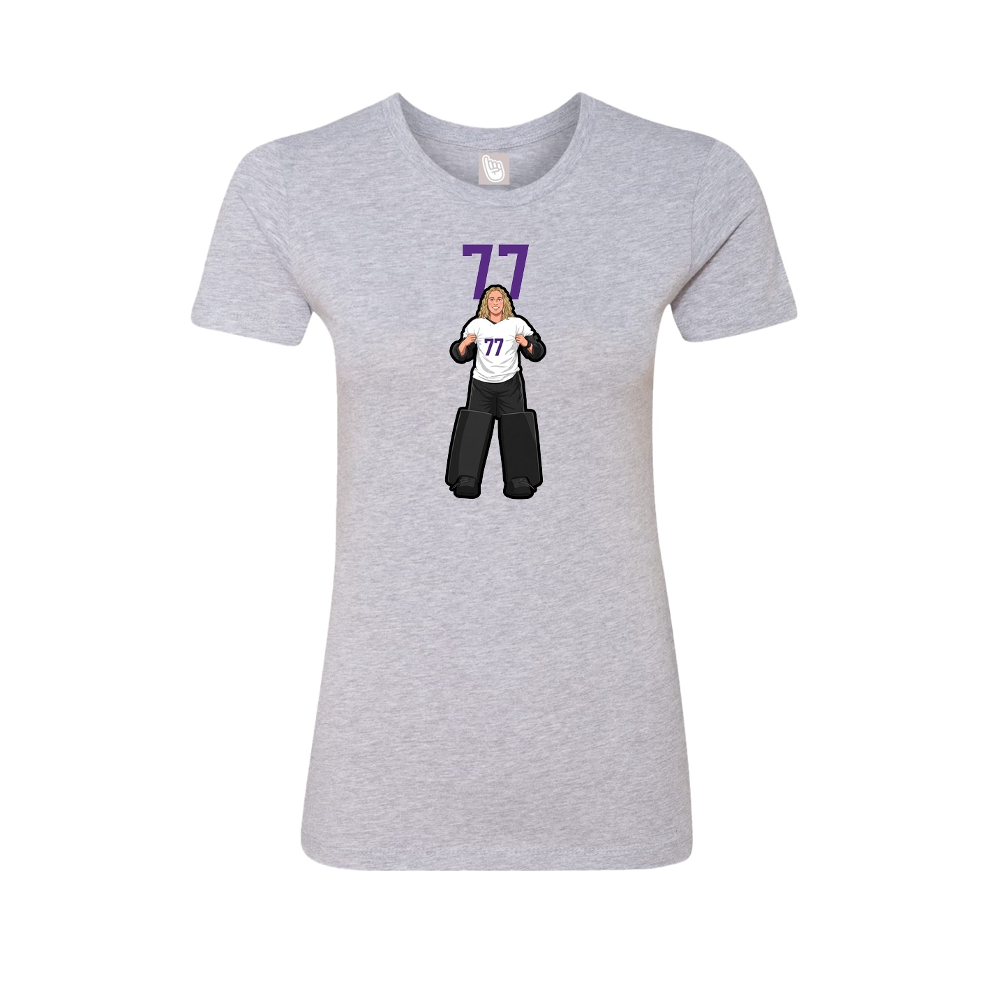 Fitted Women's Tee — Number Top in Grey