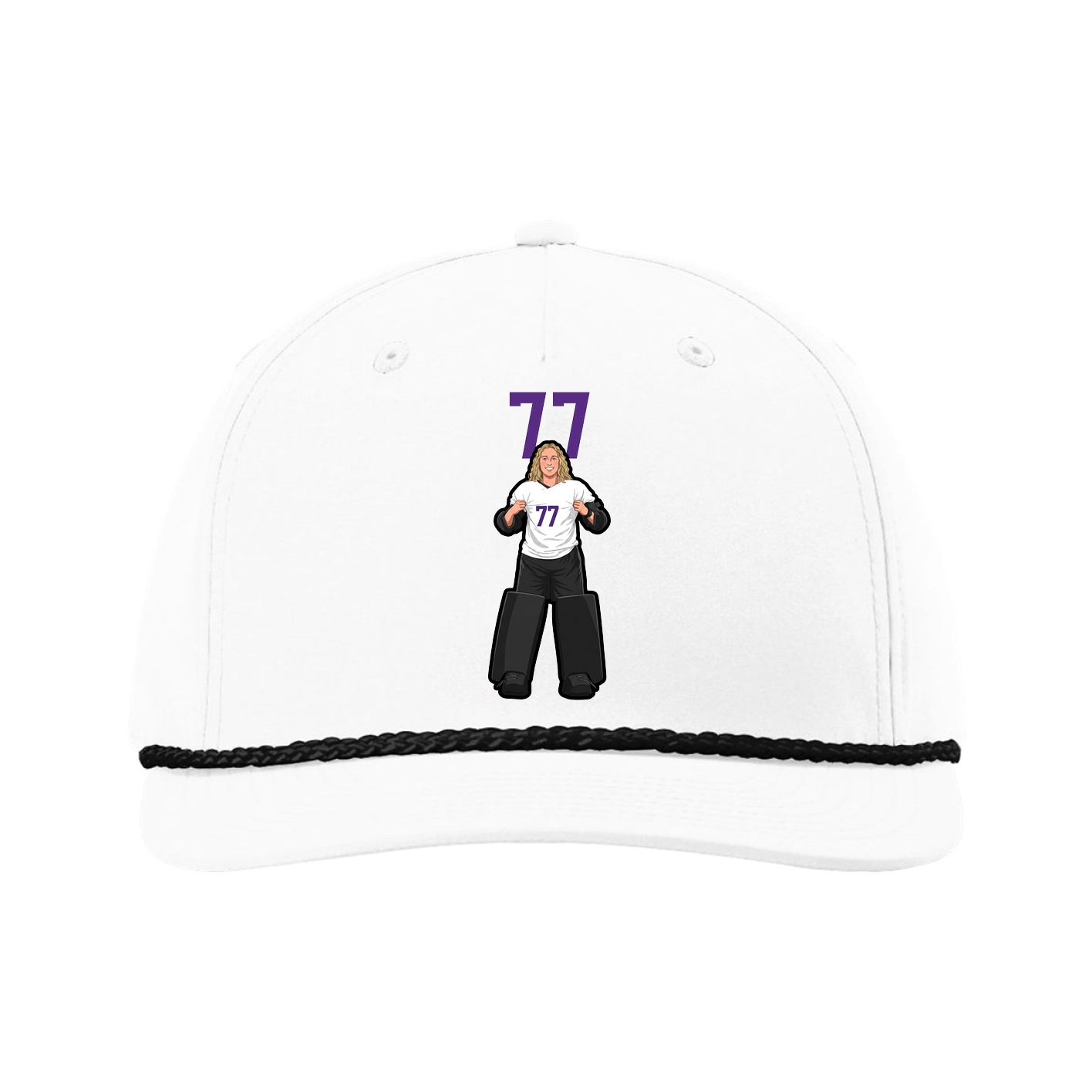 Five-Panel Classic Rope Cap — Number Top in White