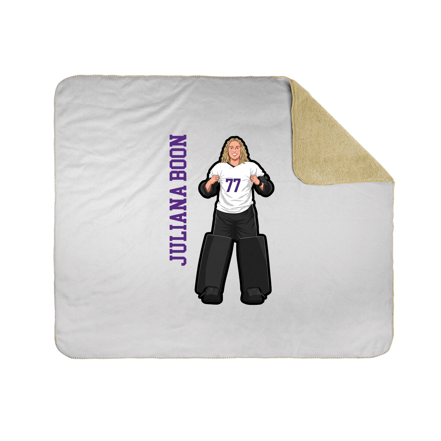 Throw Blanket — Name Vertical in White