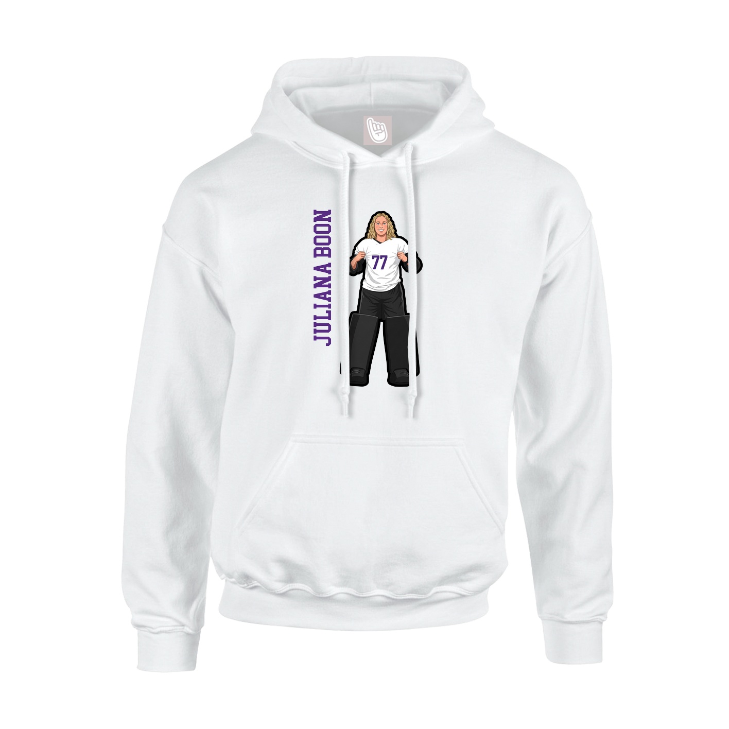 Youth Hoodie — Name Vertical in White