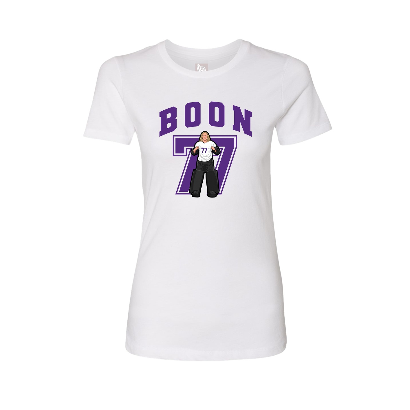 Fitted Women's Tee — Number in White