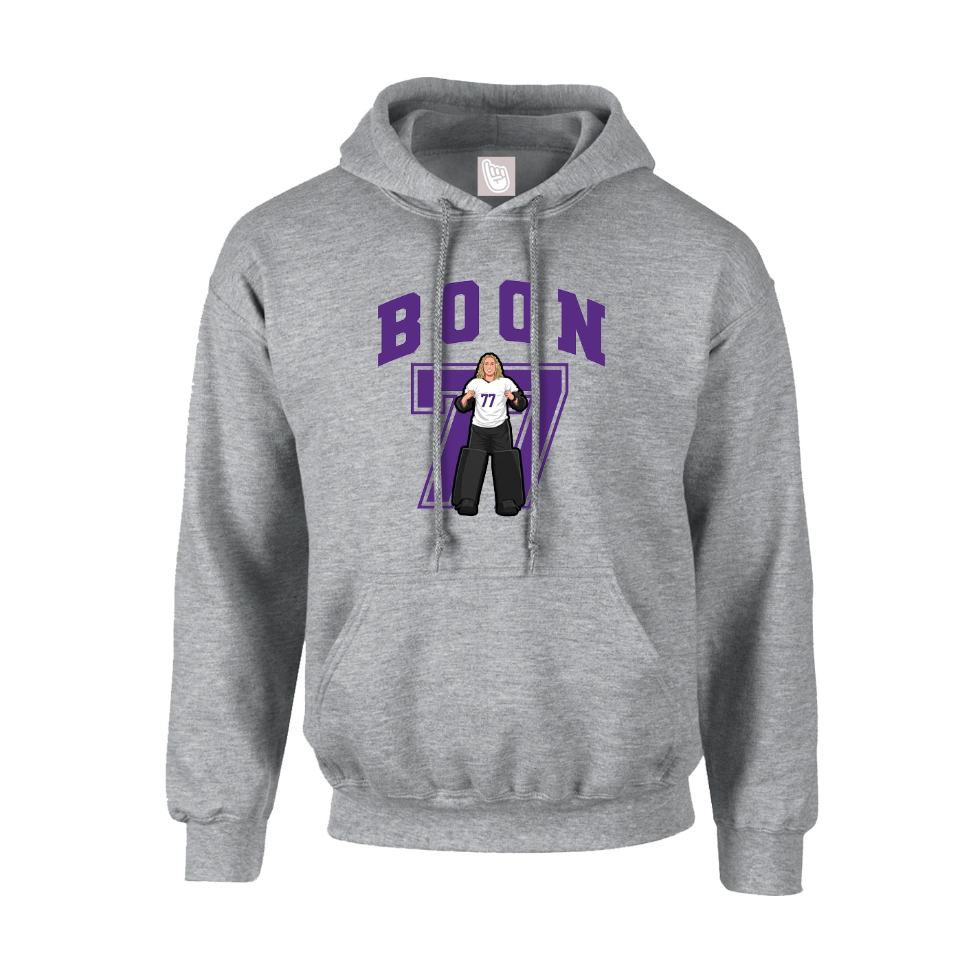 Youth Hoodie — Number in Grey