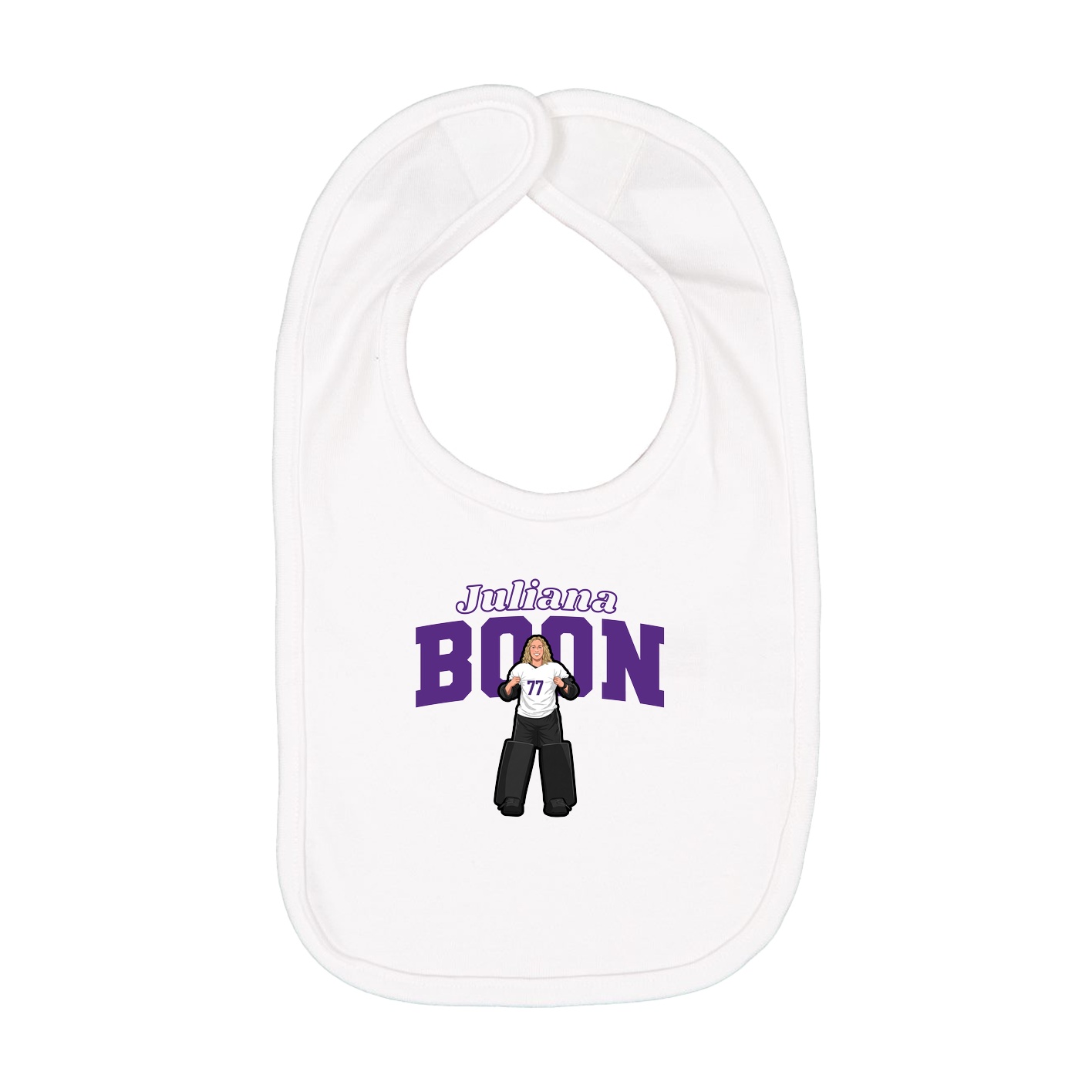 Infant Bib — Name Arch in White