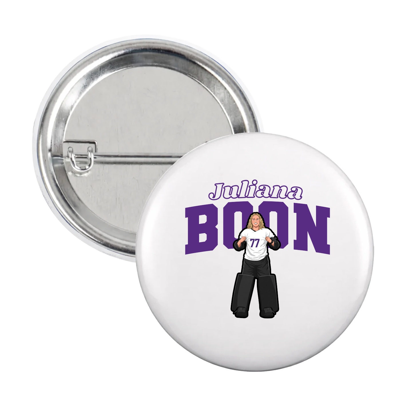 Game Day Button — Name Arch in White