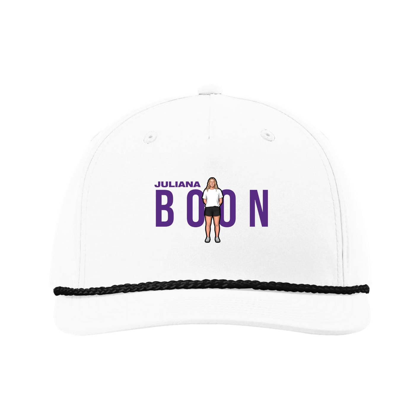 Five-Panel Classic Rope Cap — Player Name in White