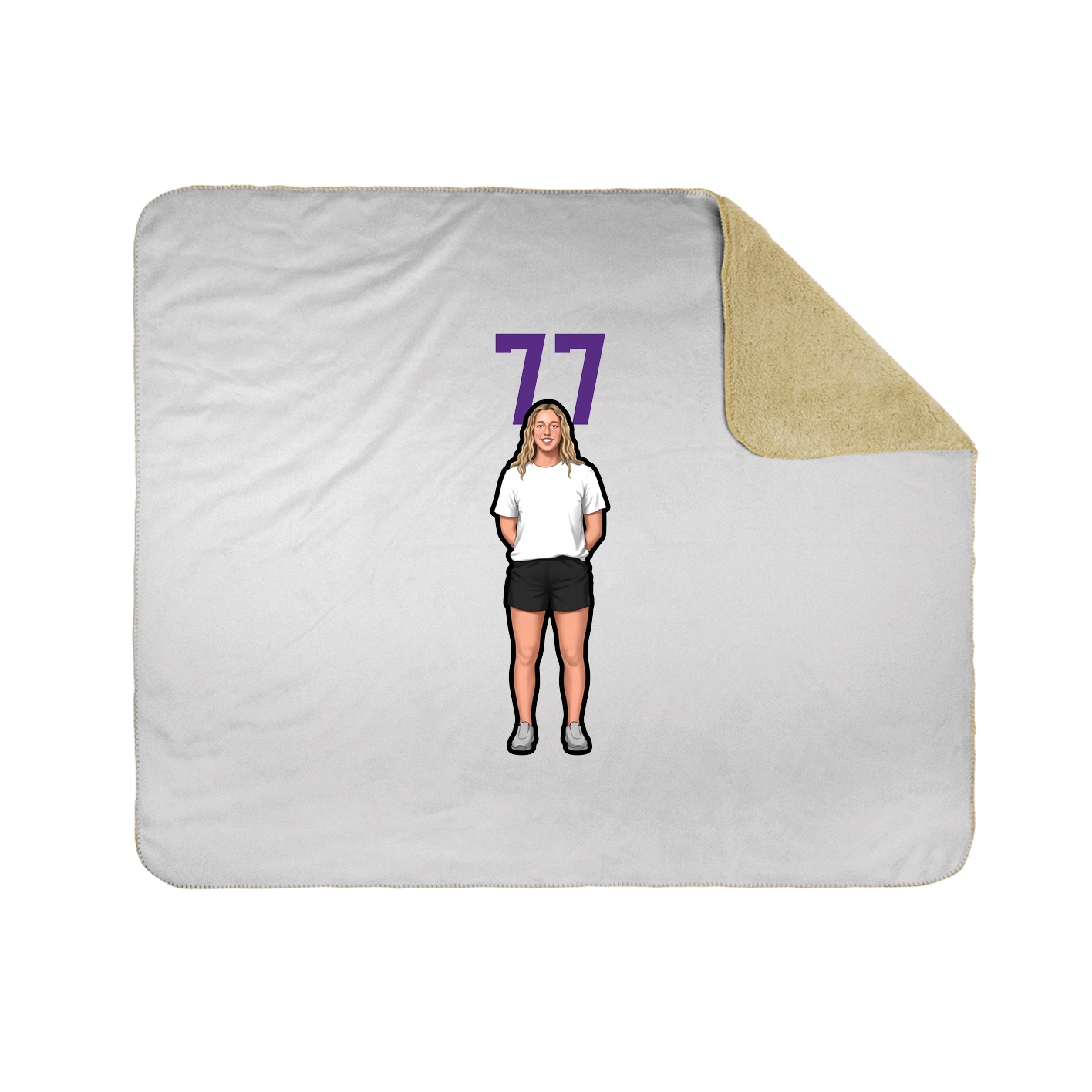 Throw Blanket — Number Top in White