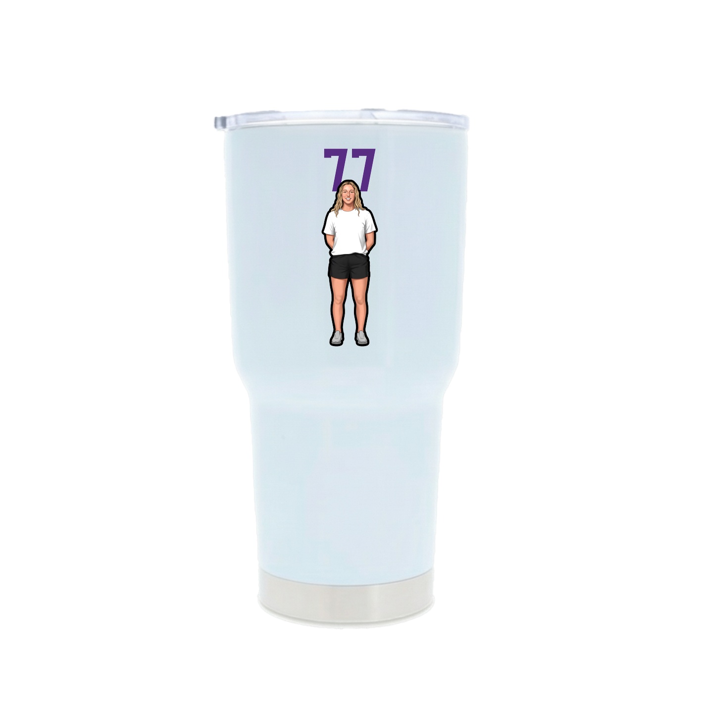30oz Stainless Steel Tumbler — Number Top in White
