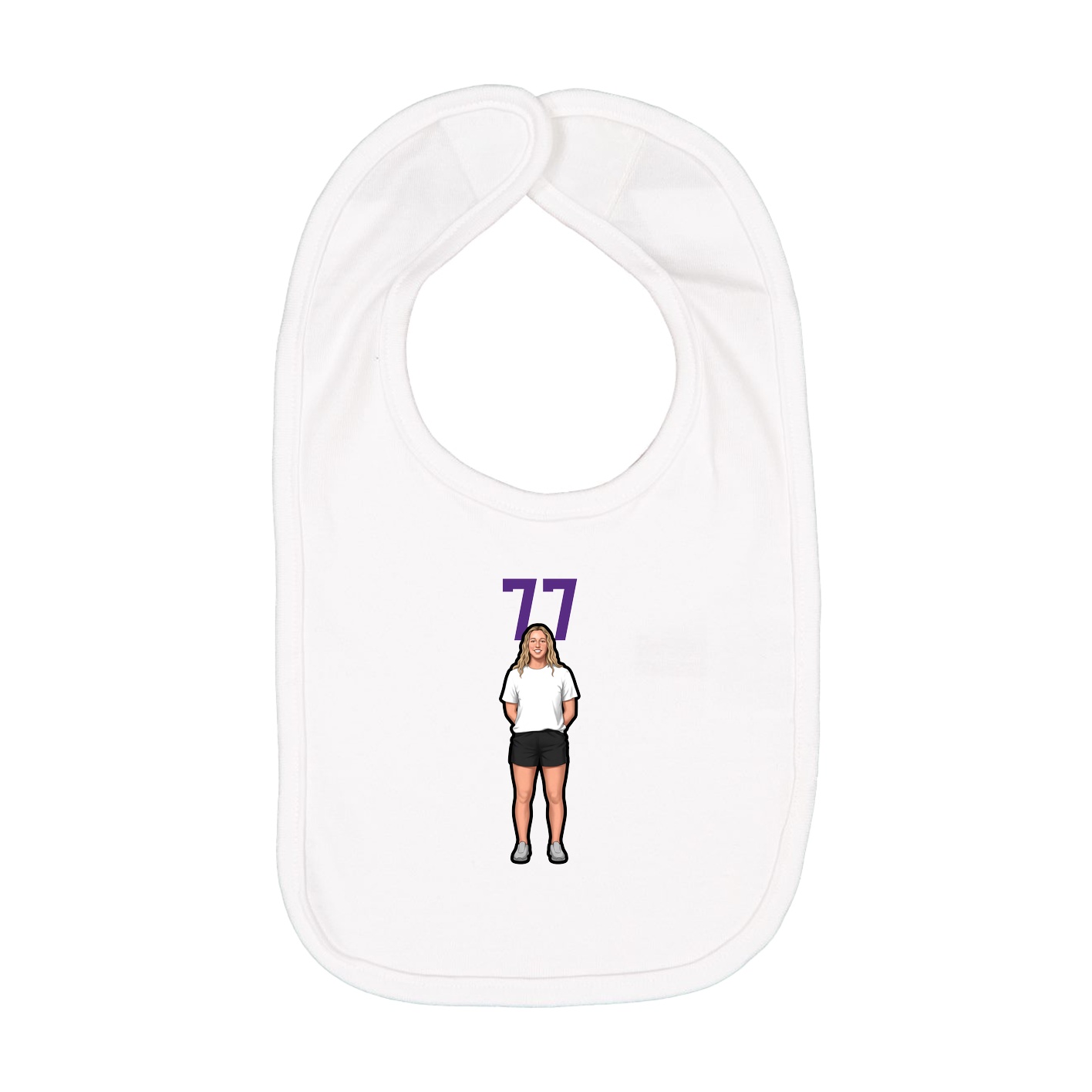 Infant Bib — Number Top in White