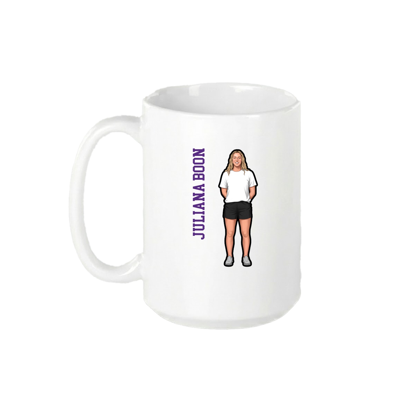 15oz Coffee Mug — Name Vertical in White
