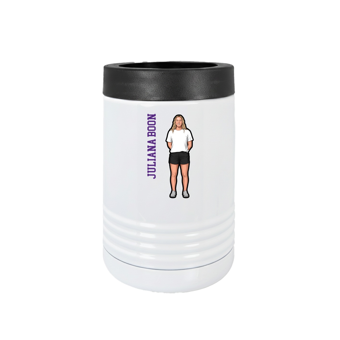 Beverage Holder — Name Vertical in White