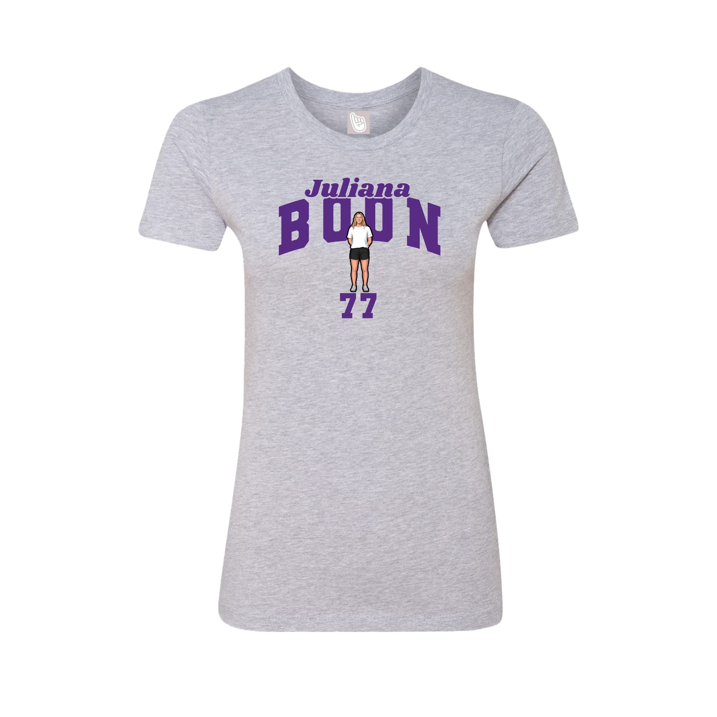Fitted Women's Tee — Signature Arch in Grey