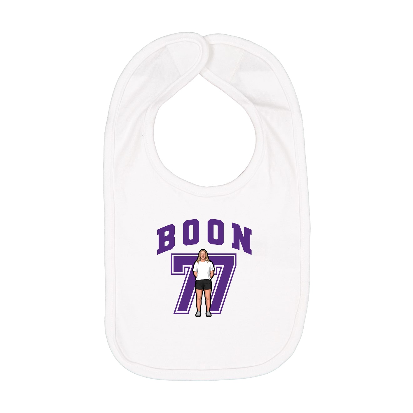 Infant Bib — Number in White