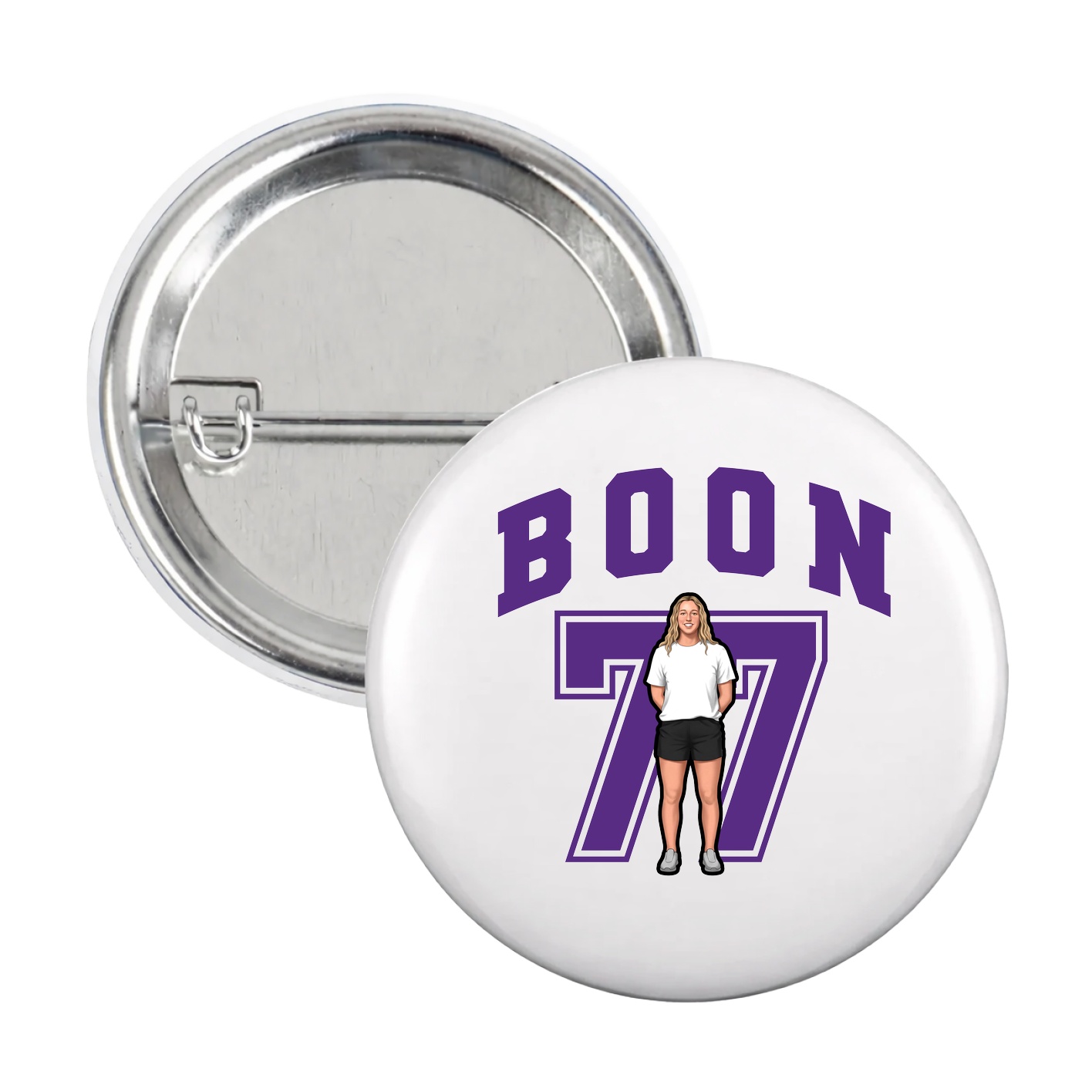 Game Day Button — Number in White