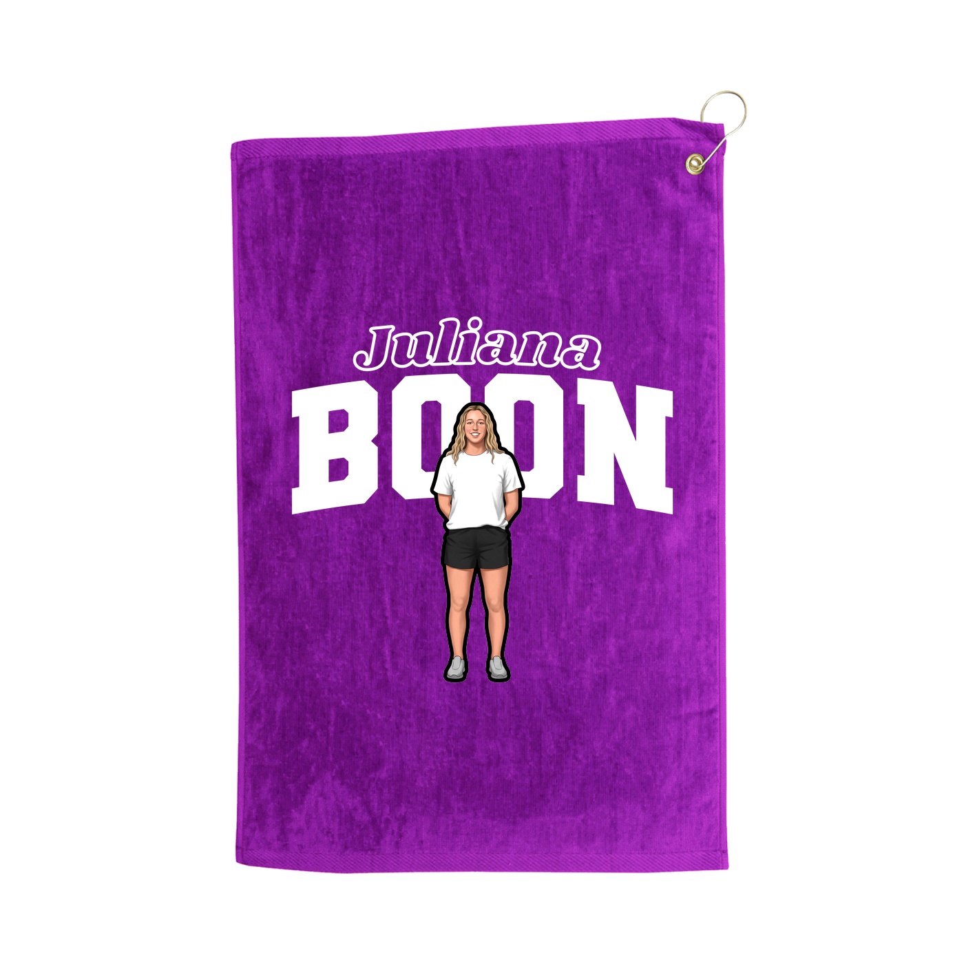 Golf Towel — Name Arch in Purple