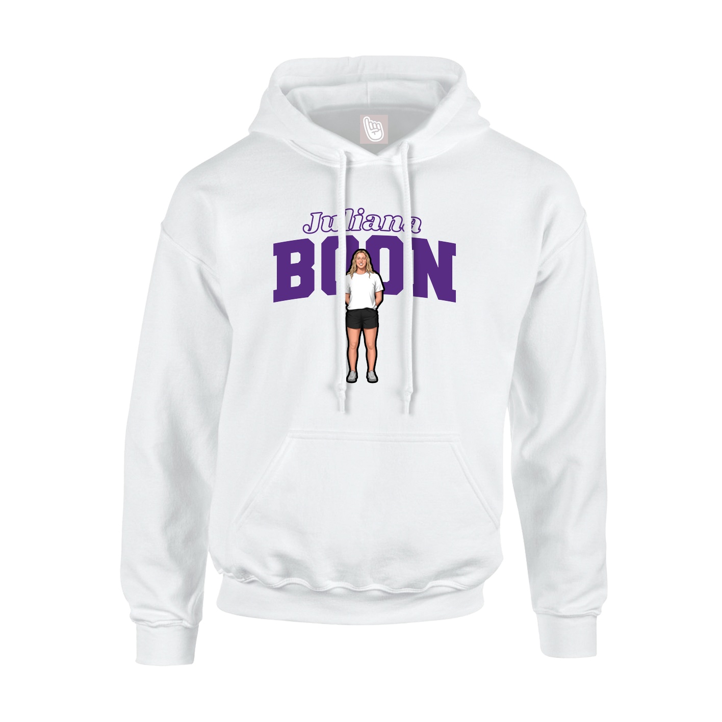 Hoodie — Name Arch in White