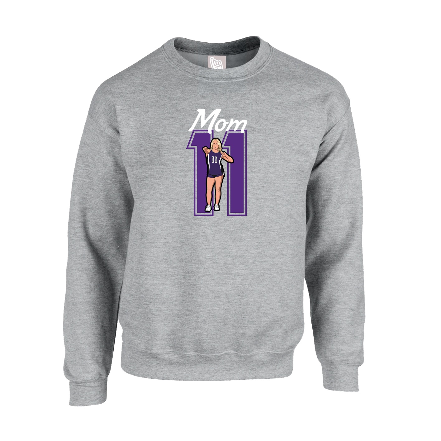 Fleece Crew — Mothers Day Shirsey in Grey