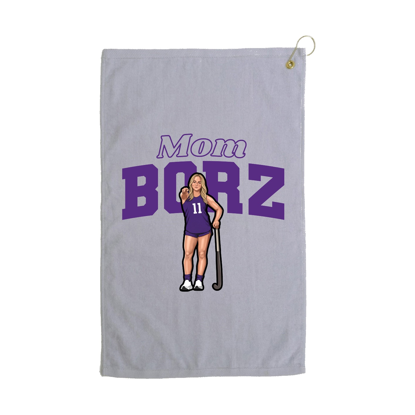 Golf Towel — Mothers Day Block in Grey