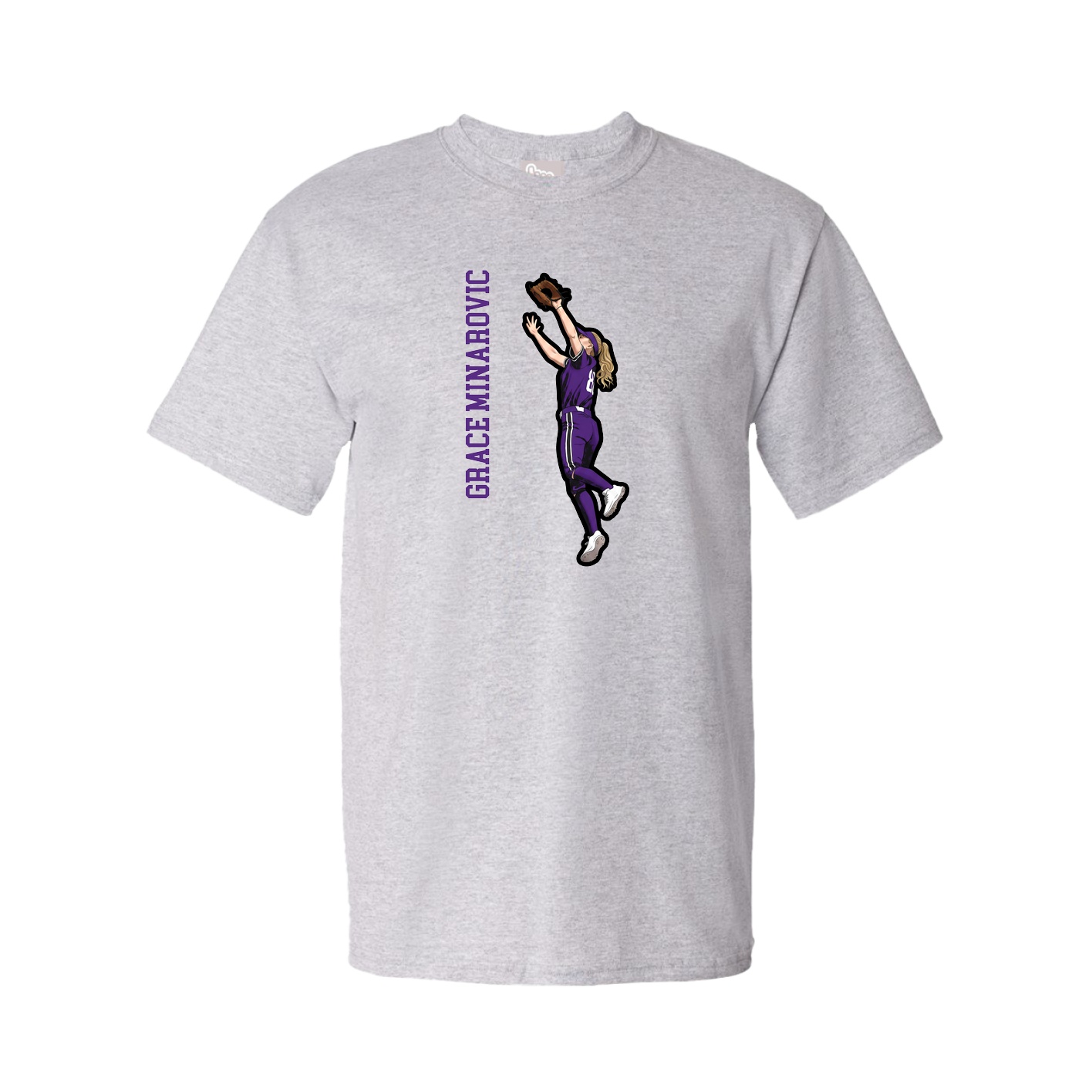Youth Tee — Name Vertical in Grey
