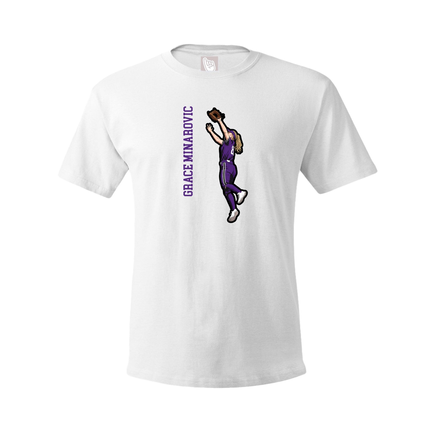Youth Tee — Name Vertical in White