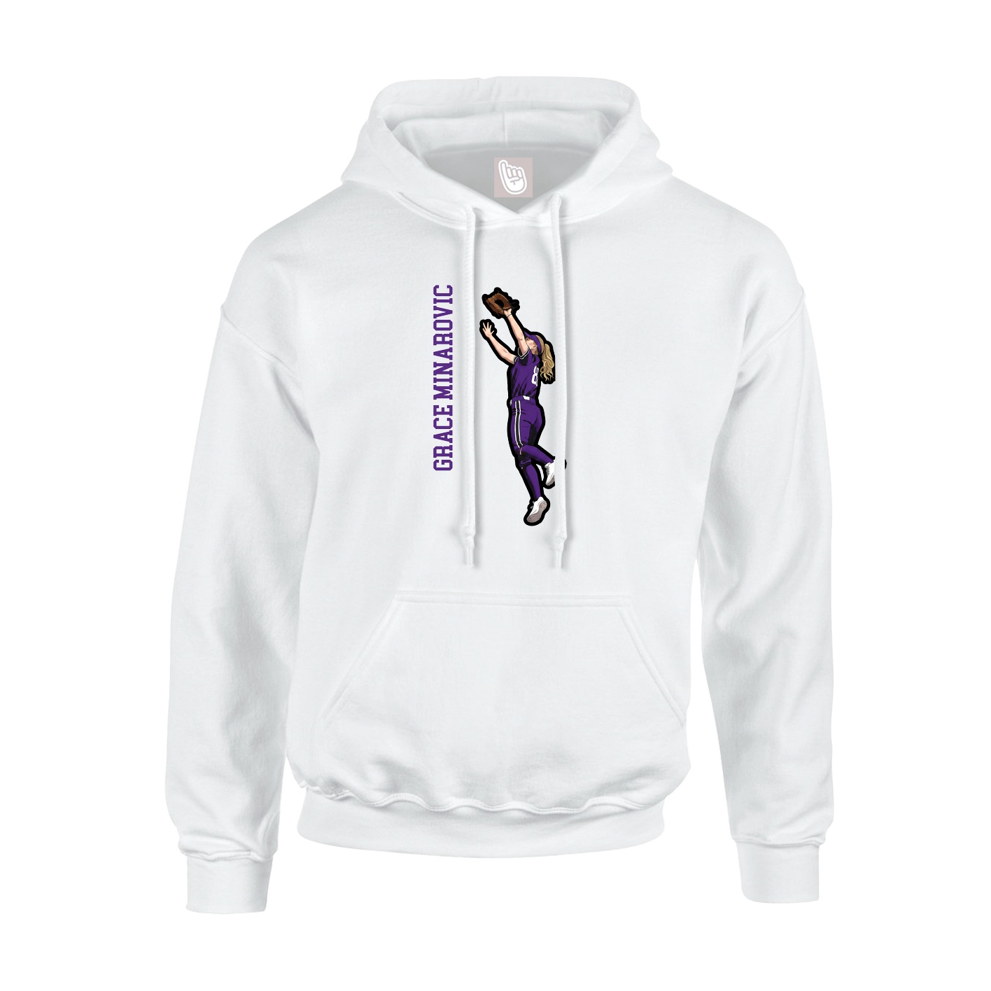 Hoodie — Name Vertical in White