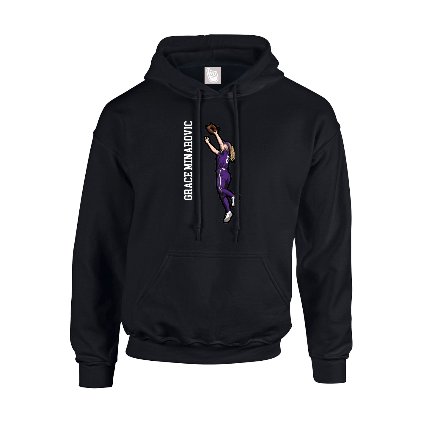 Youth Hoodie — Name Vertical in Black