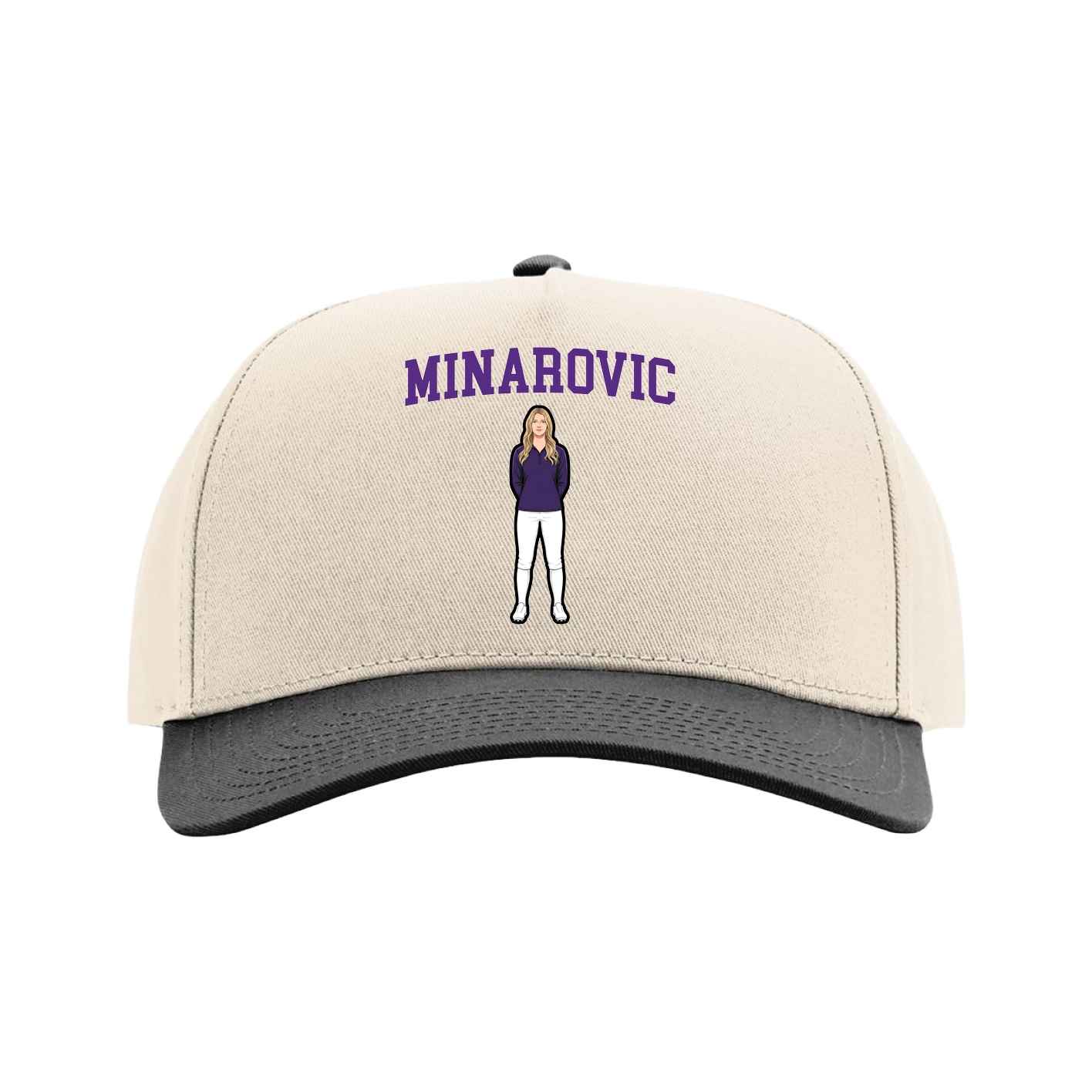 Full Fabric Five-Panel Champ Cap — Shirsey in Cream/Black