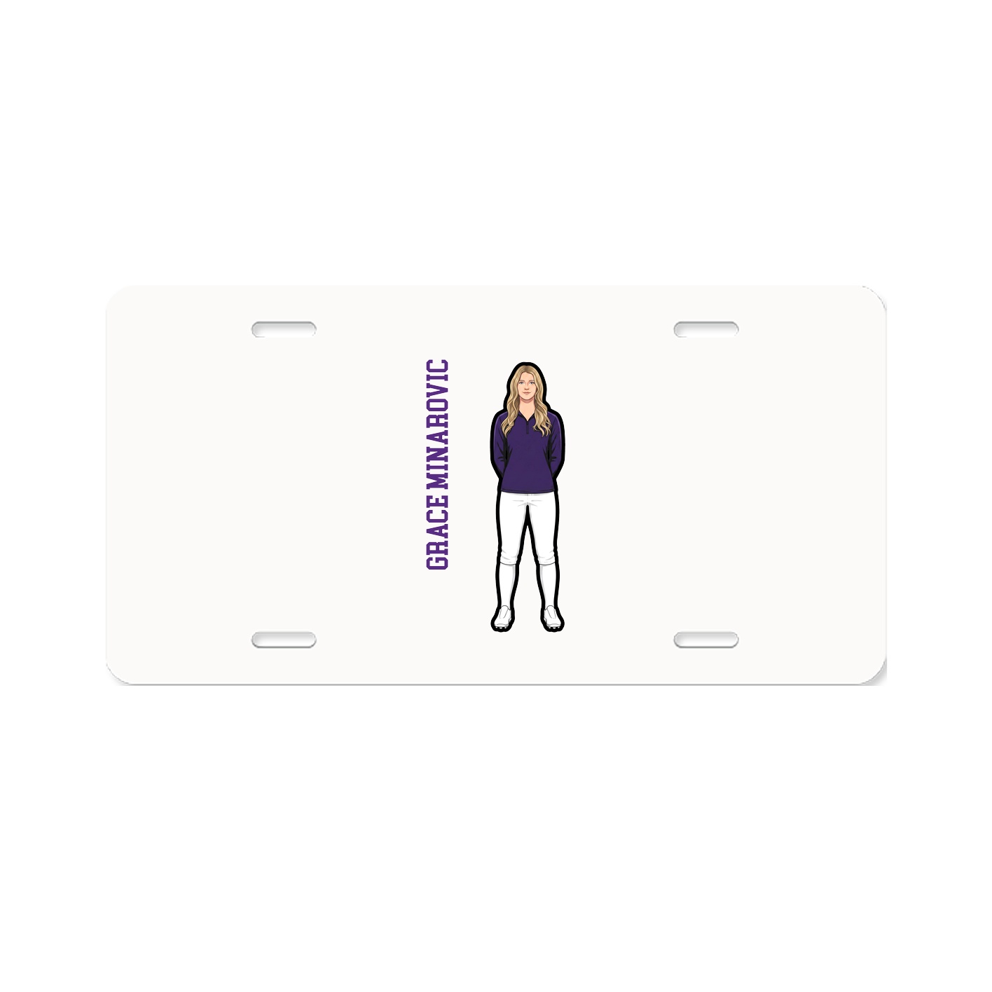 License Plate — Name Vertical in Classic