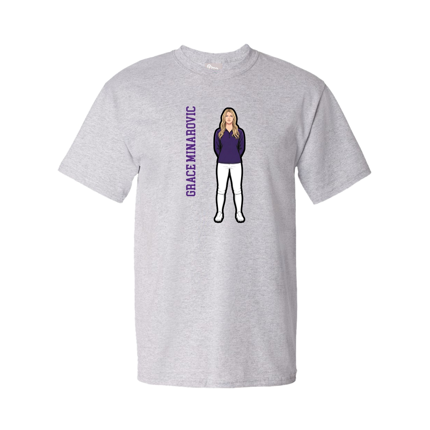 Tee — Name Vertical in Grey