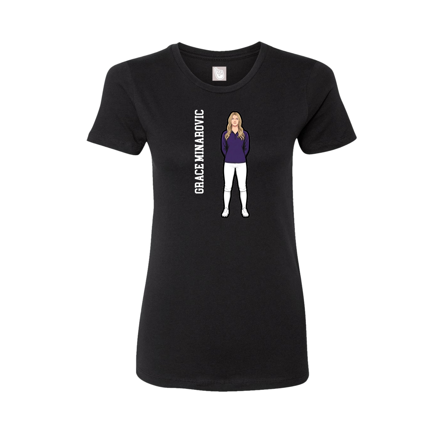 Womens Tee — Name Vertical in Black