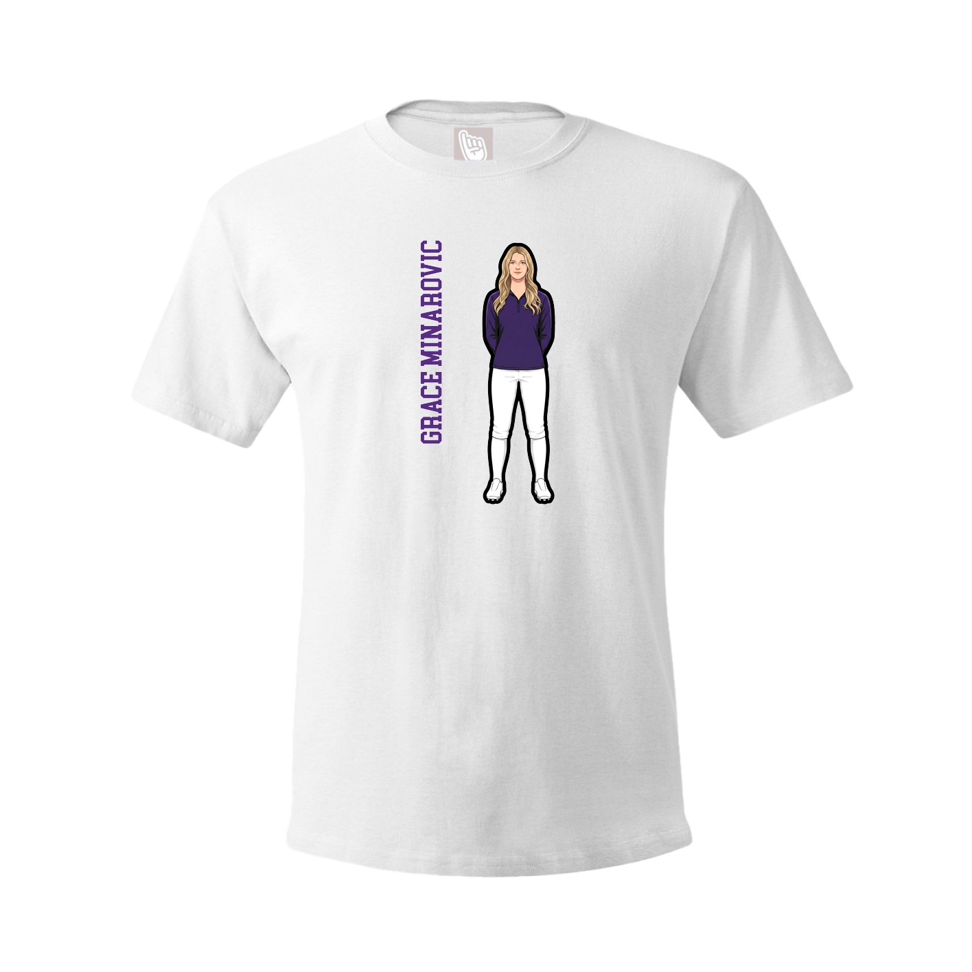 Youth Tee — Name Vertical in White
