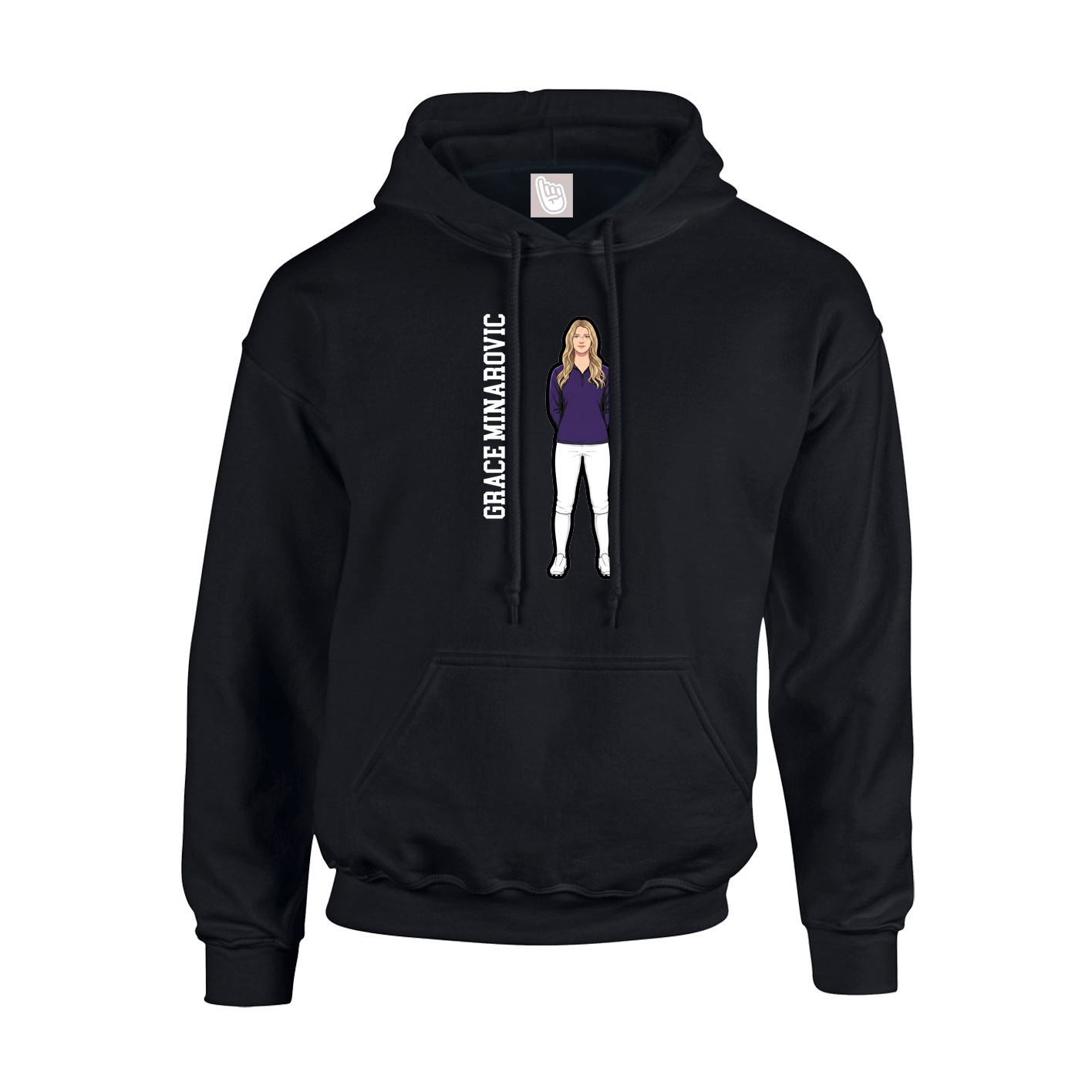 Hoodie — Name Vertical in Black