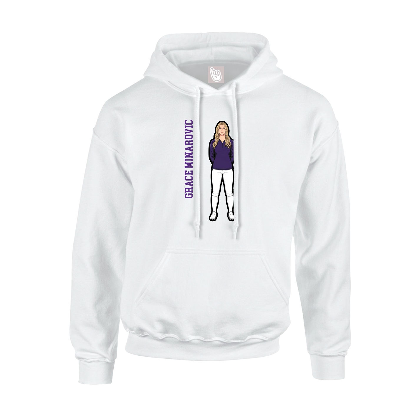 Youth Hoodie — Name Vertical in White