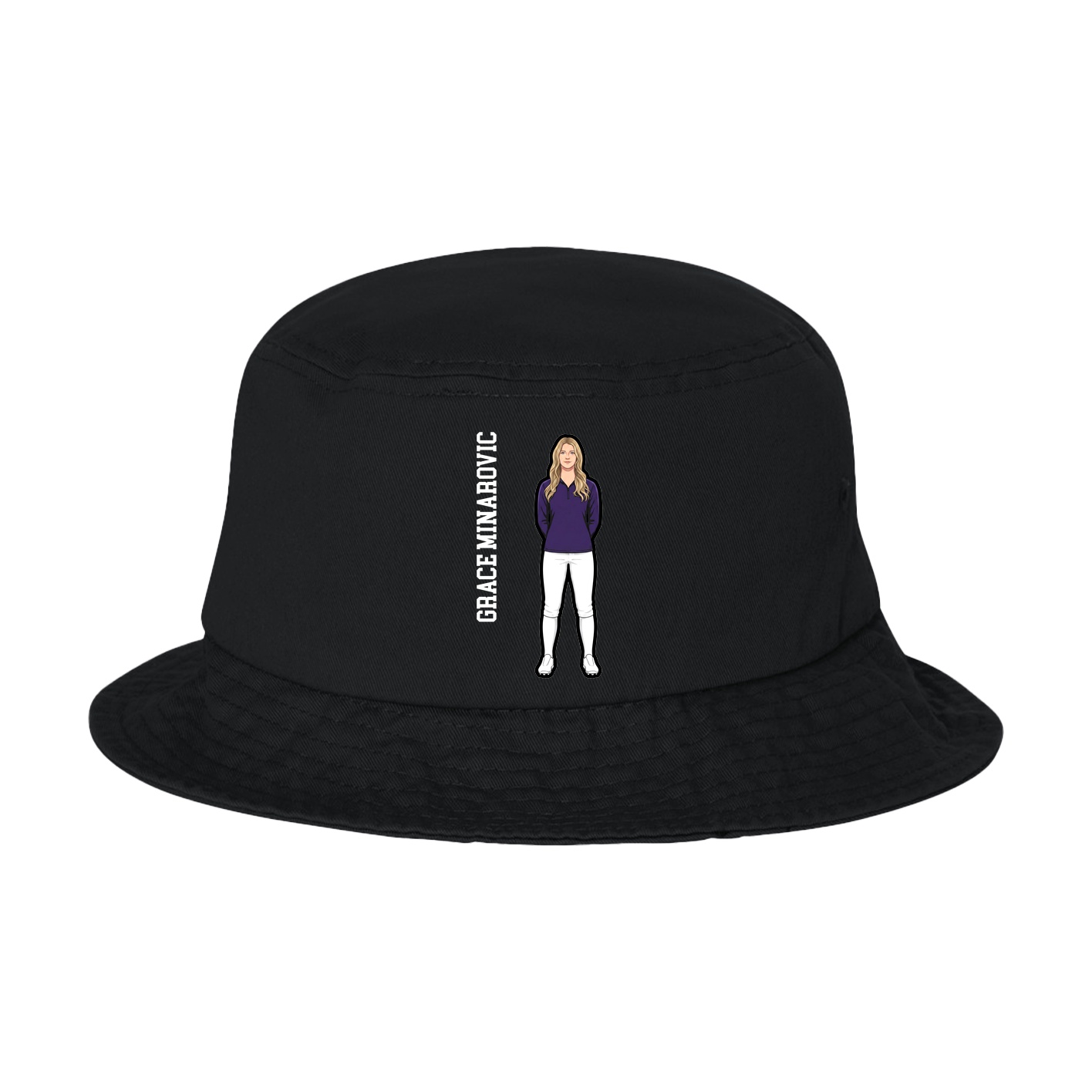 Bucket Cap — Name Vertical in Black