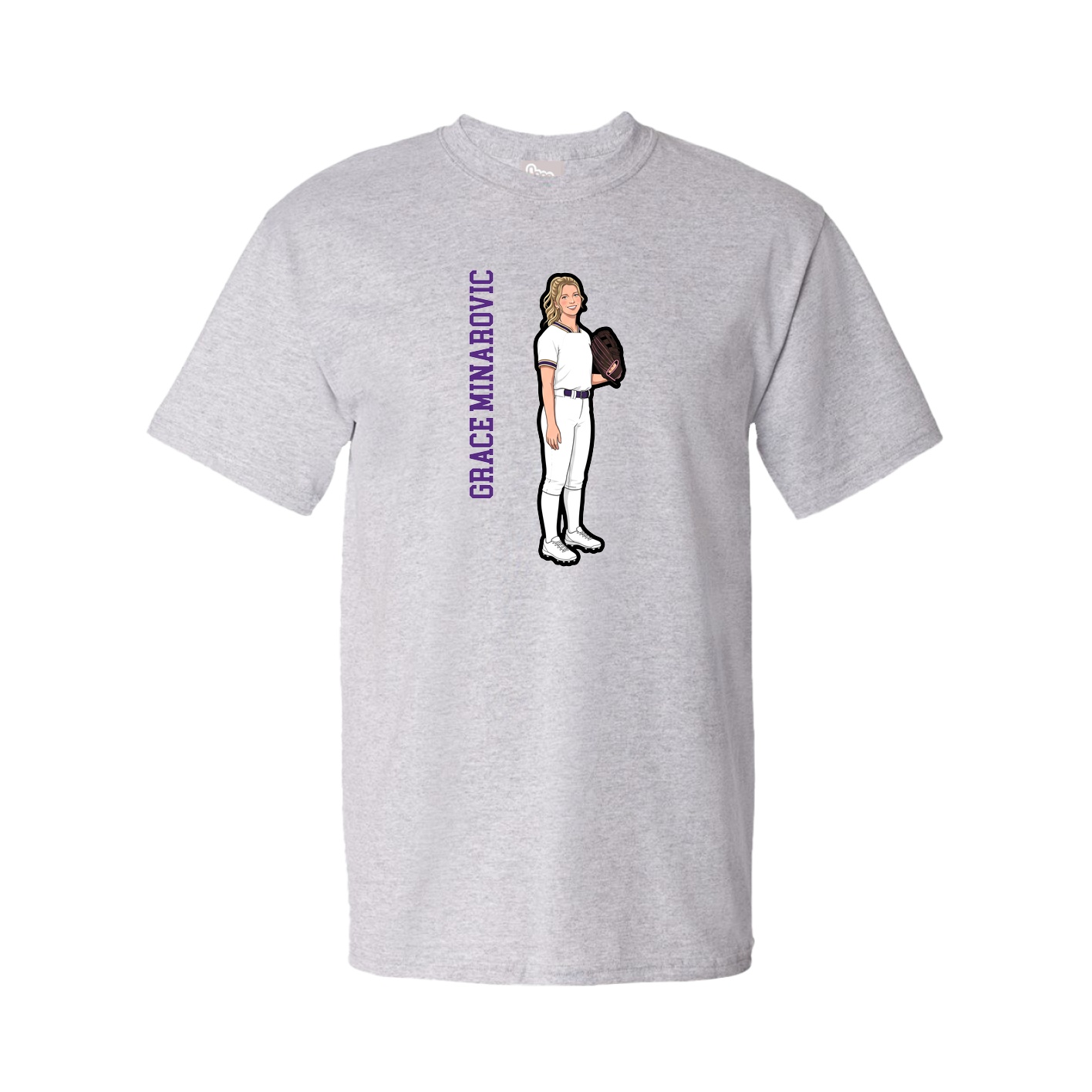 Tee — Name Vertical in Grey