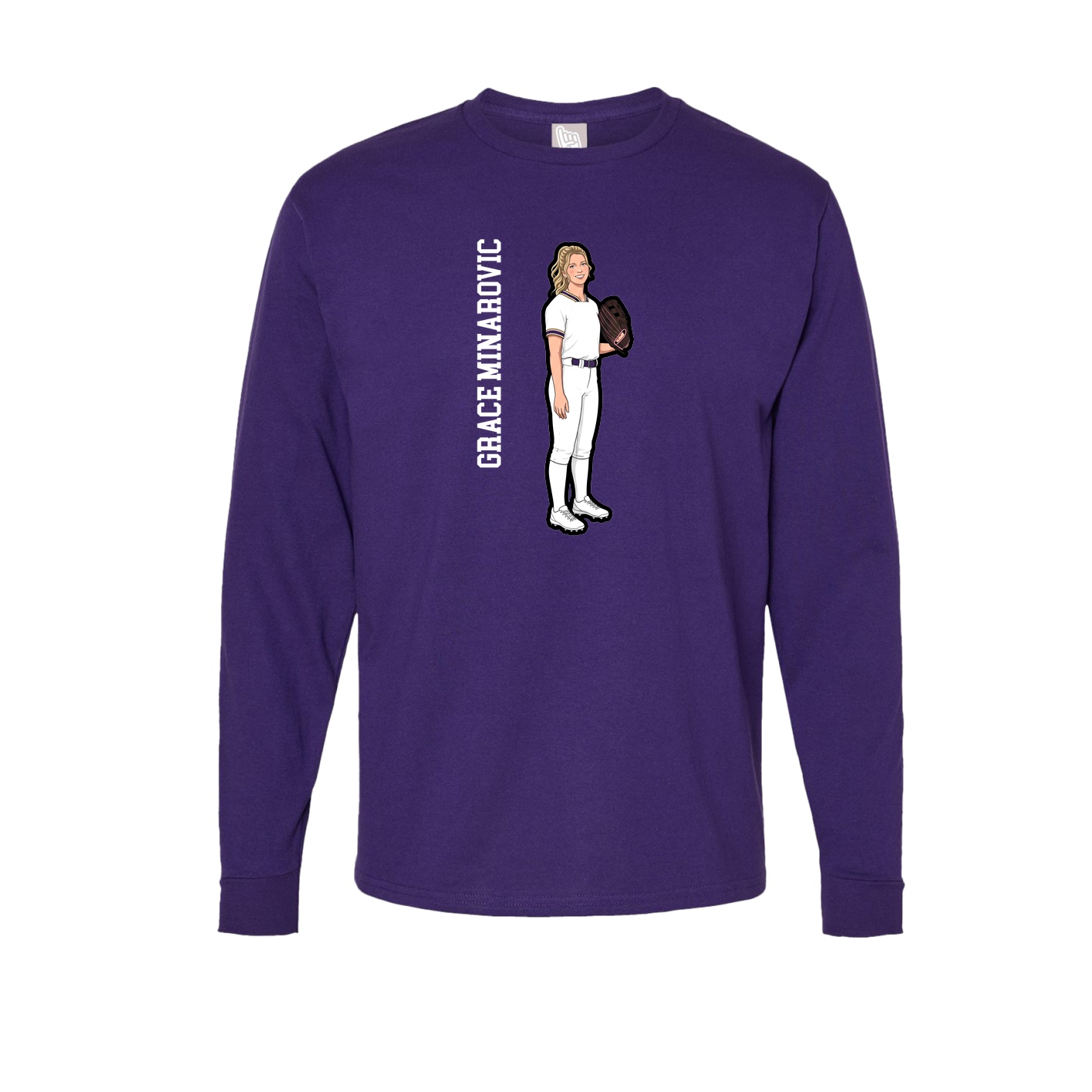 Long Sleeve Tee — Name Vertical in Purple