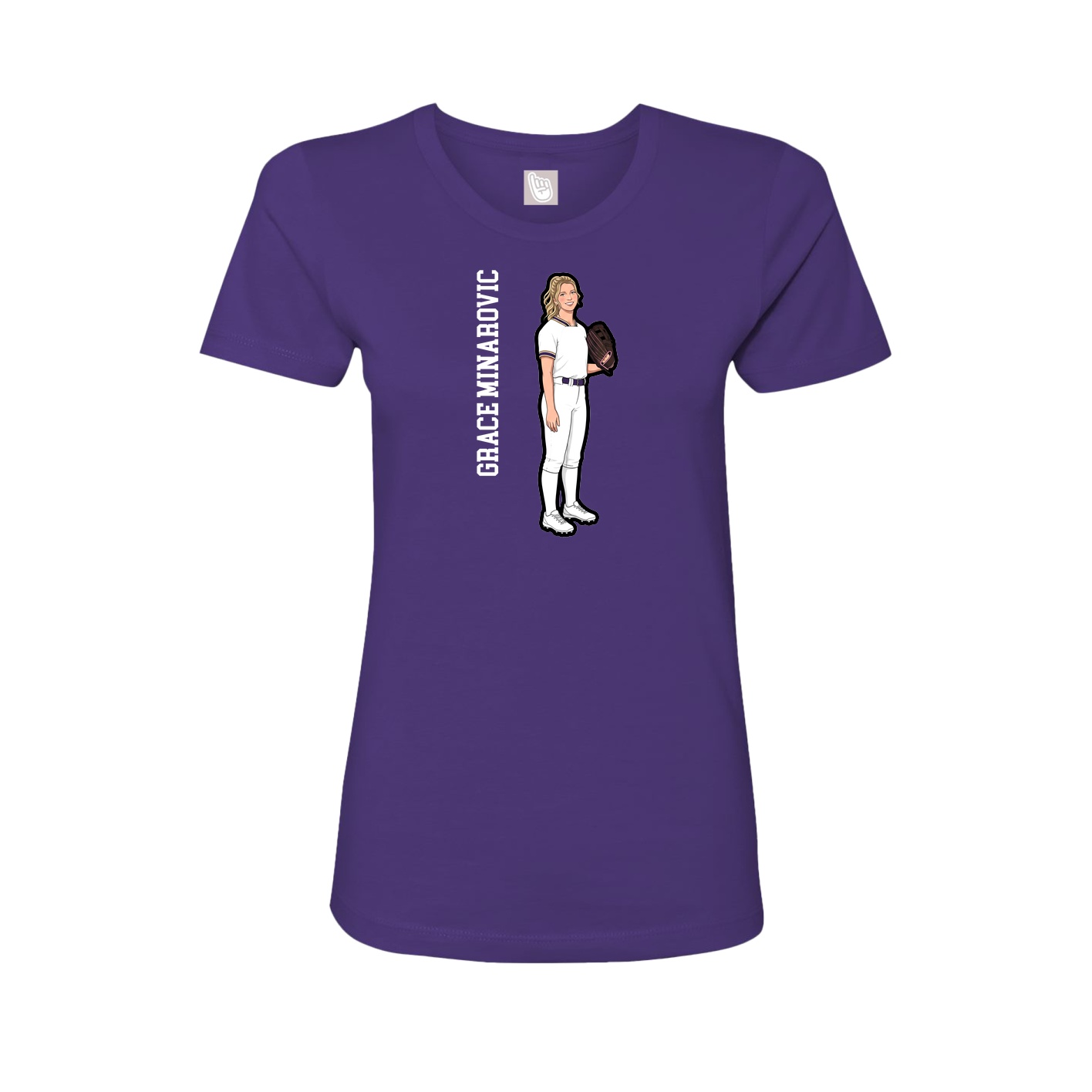 Womens Tee — Name Vertical in Purple