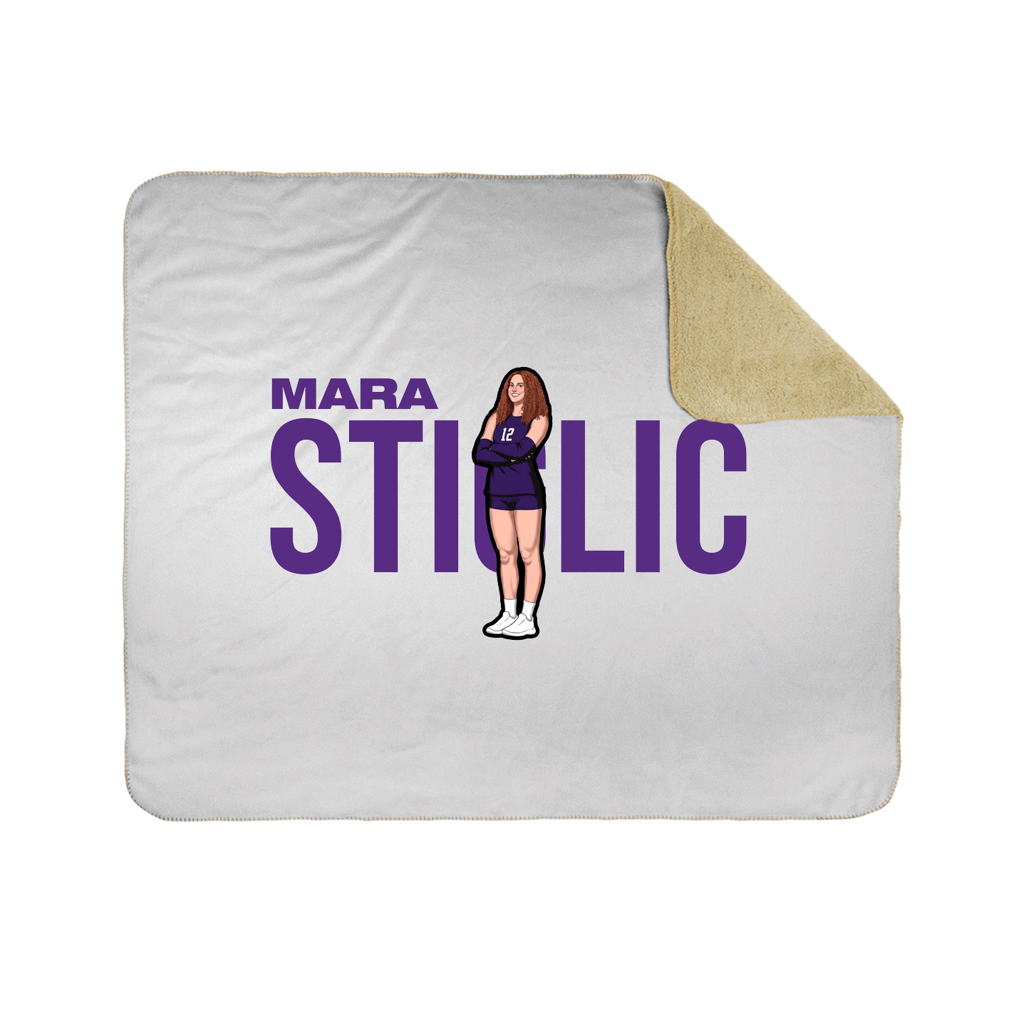 Throw Blanket — Player Name in White