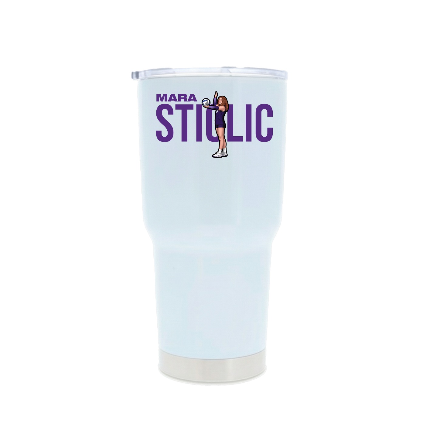 30oz Stainless Steel Tumbler — Player Name in White