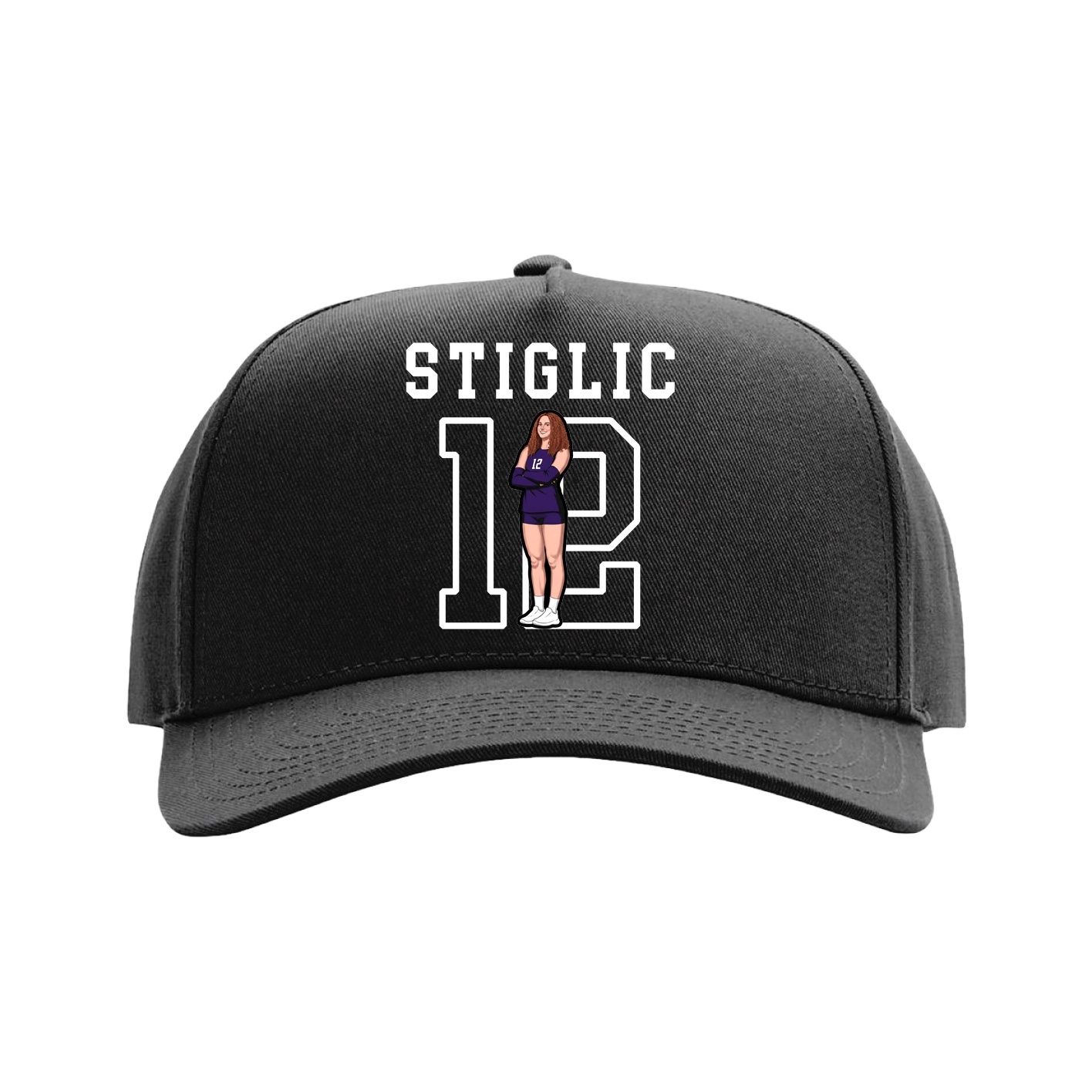Full Fabric Five-Panel Champ Cap — Shirsey in Black