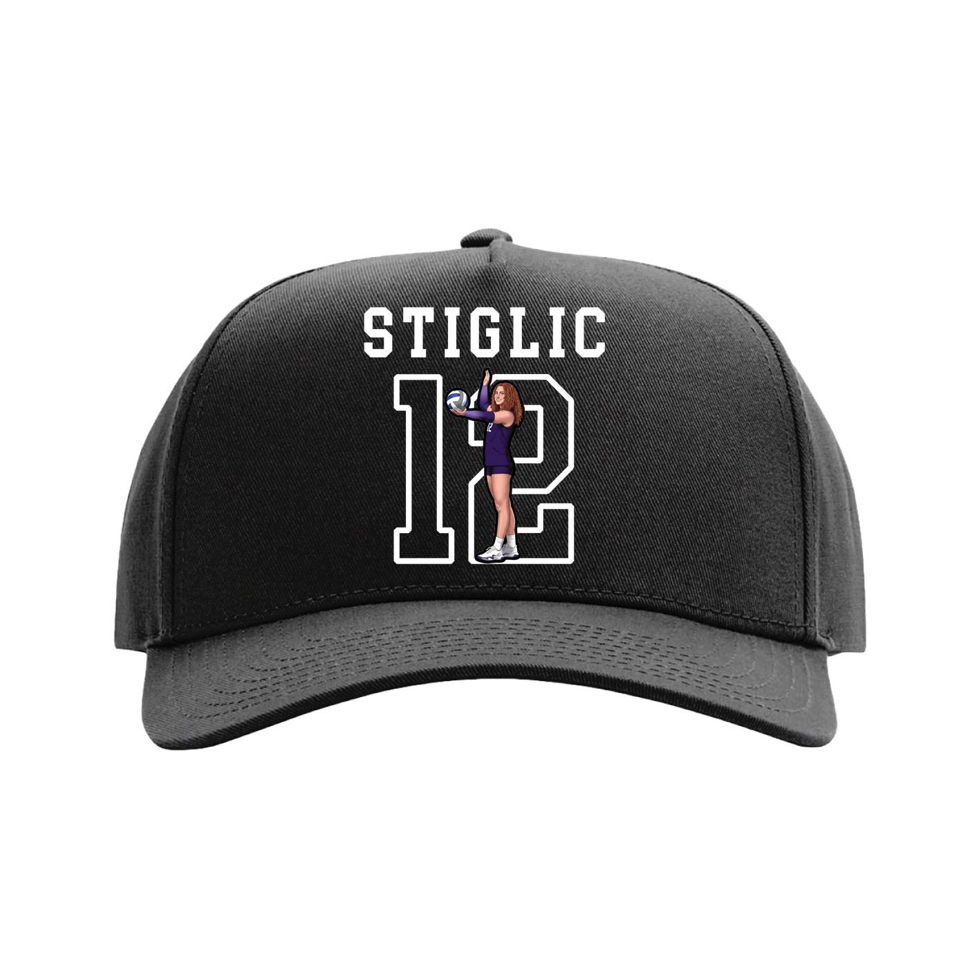 Full Fabric Five-Panel Champ Cap — Shirsey in Black