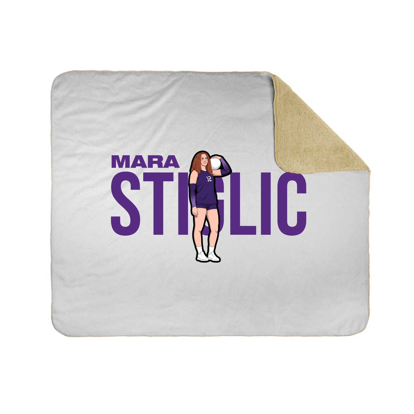 Throw Blanket — Player Name in White