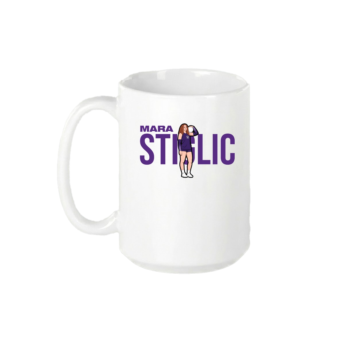 15oz Coffee Mug — Player Name in White