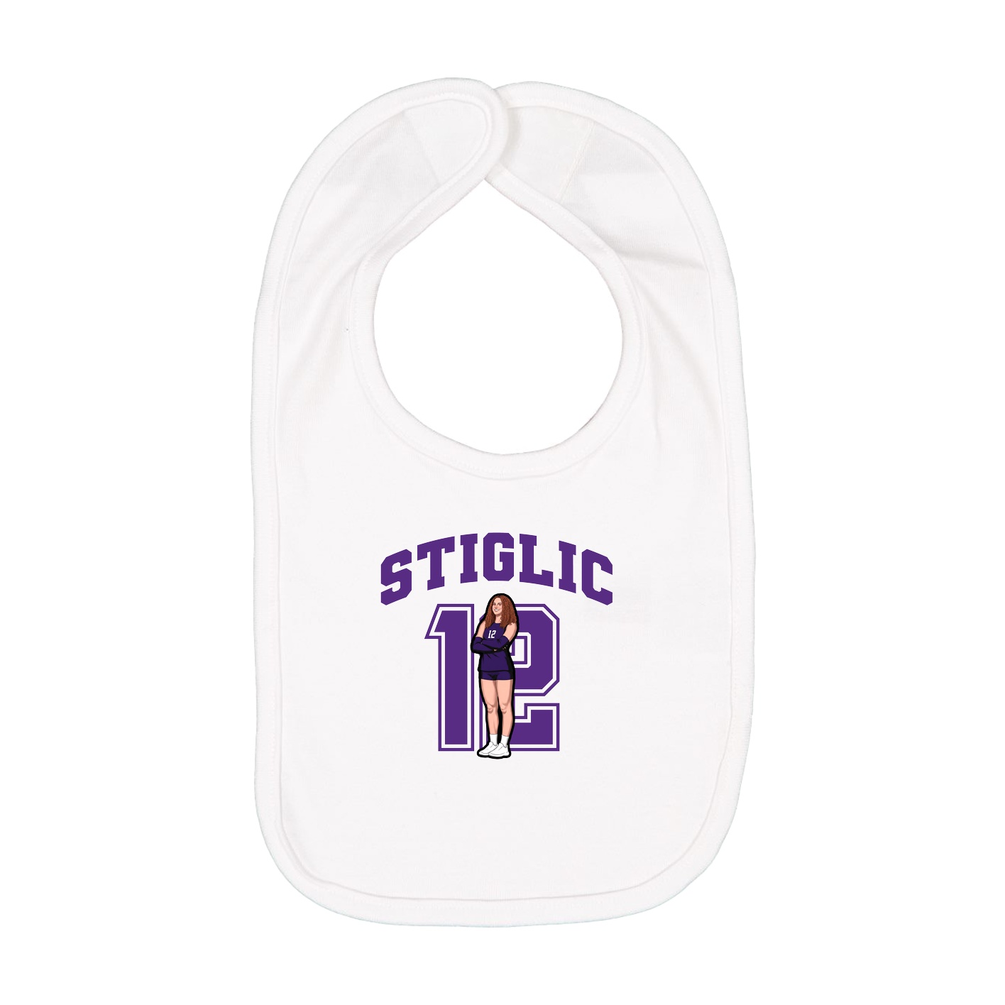 Infant Bib — Number in White