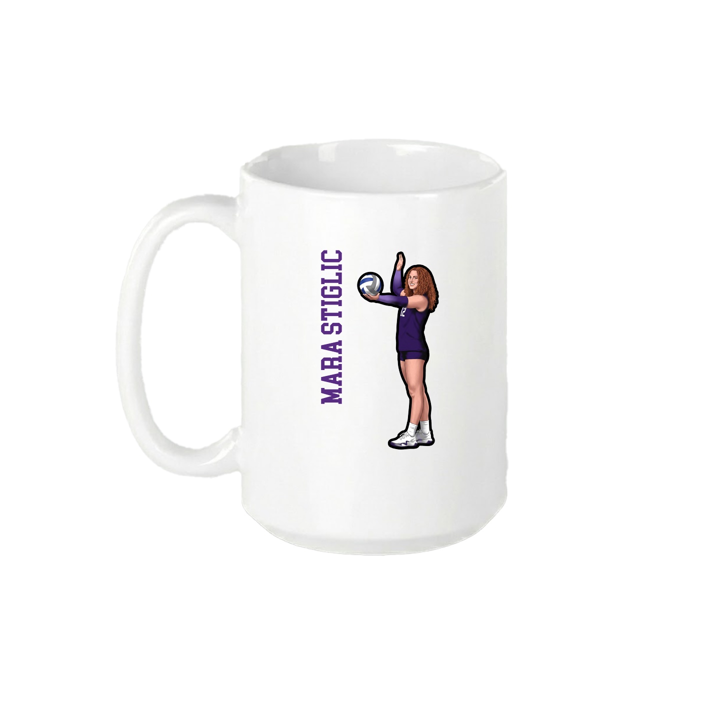 15oz Coffee Mug — Name Vertical in White