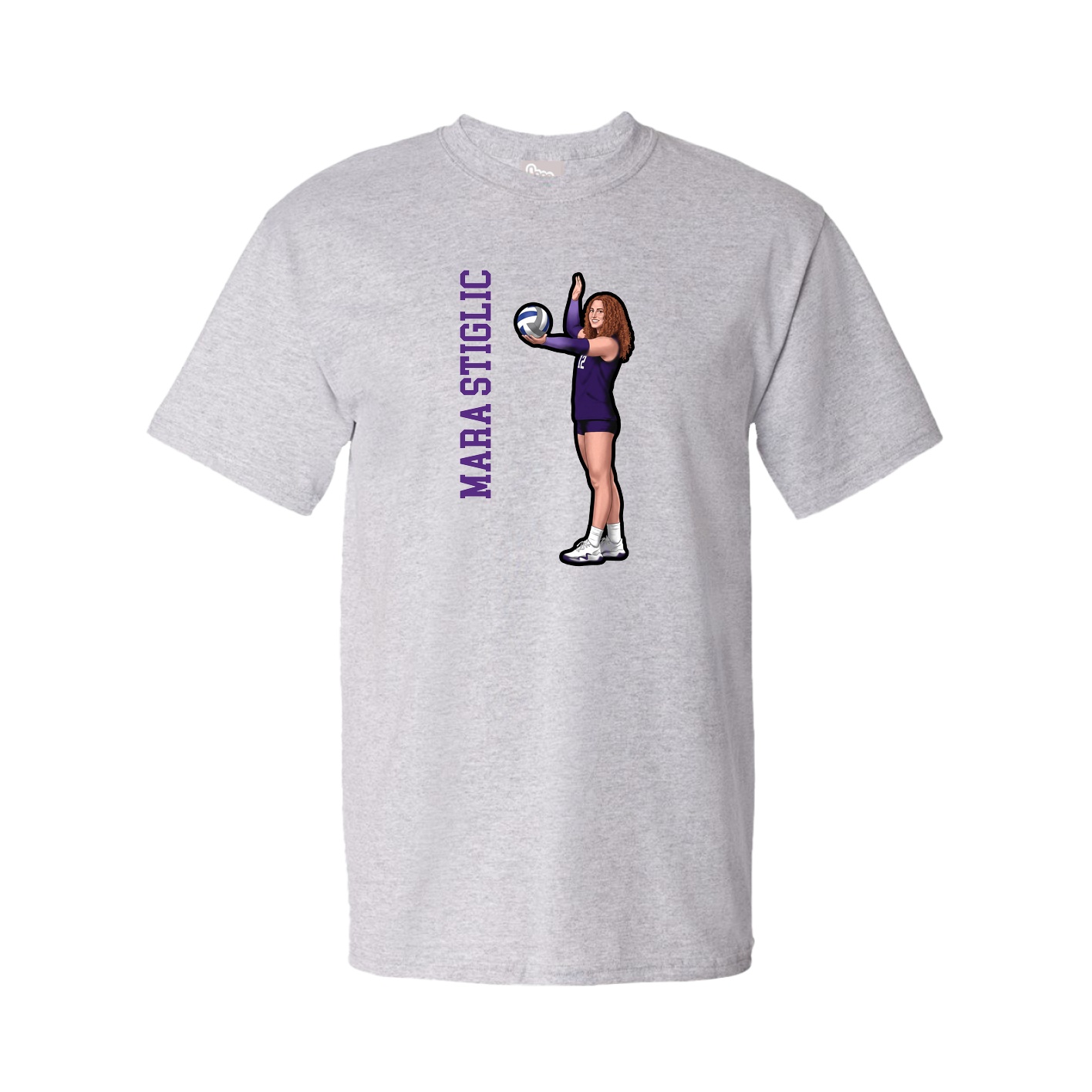 Youth Tee — Name Vertical in Grey
