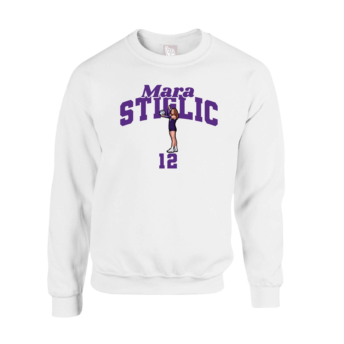 Fleece Crew — Signature Arch in White