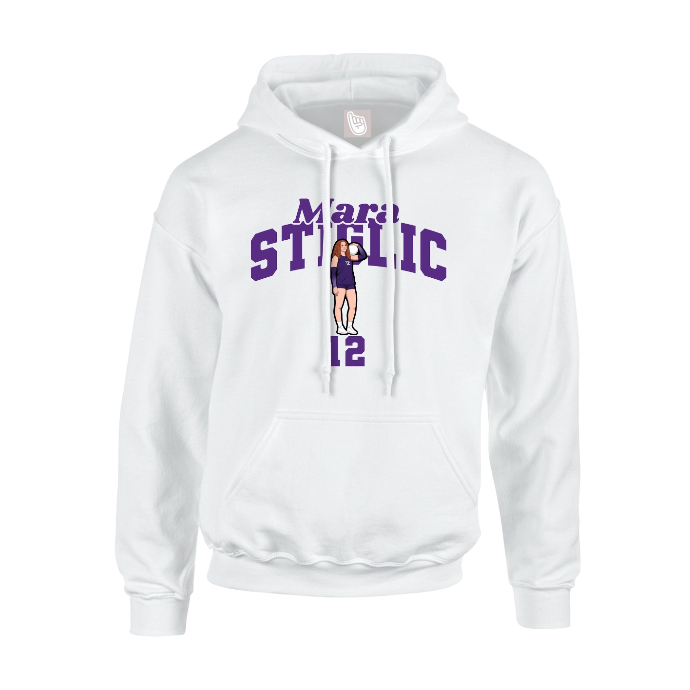 Hoodie — Signature Arch in White